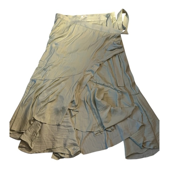 Maeve by Anthropologie Chartreuse Ruffle Wrap Skirt Romantic & Breezy Boho Style - Picture 8 of 13